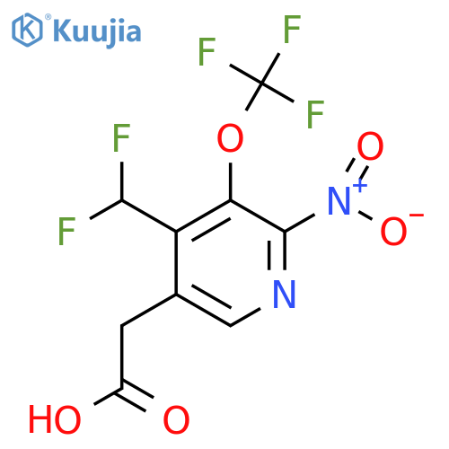 4-(Difluoromethyl)-2-nitro-3-(trifluoromethoxy)pyridine-5-acetic acid structure
