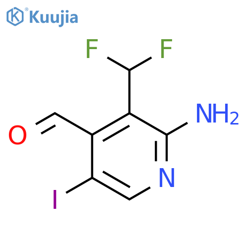 2-Amino-3-(difluoromethyl)-5-iodopyridine-4-carboxaldehyde structure