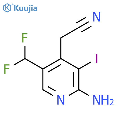 2-Amino-5-(difluoromethyl)-3-iodopyridine-4-acetonitrile structure