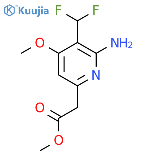 Methyl 2-amino-3-(difluoromethyl)-4-methoxypyridine-6-acetate structure