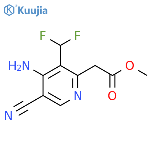 Methyl 4-amino-5-cyano-3-(difluoromethyl)pyridine-2-acetate structure