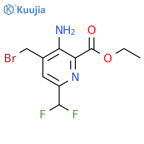 Ethyl 3-amino-4-(bromomethyl)-6-(difluoromethyl)pyridine-2-carboxylate structure