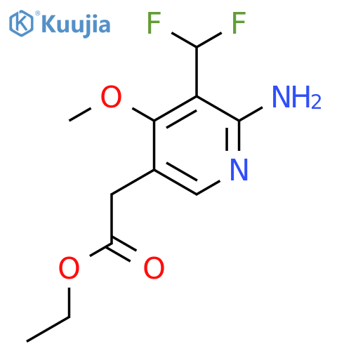 Ethyl 2-amino-3-(difluoromethyl)-4-methoxypyridine-5-acetate structure