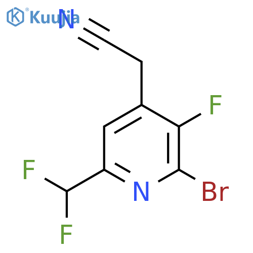 2-Bromo-6-(difluoromethyl)-3-fluoropyridine-4-acetonitrile structure