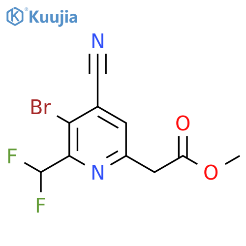Methyl 3-bromo-4-cyano-2-(difluoromethyl)pyridine-6-acetate structure