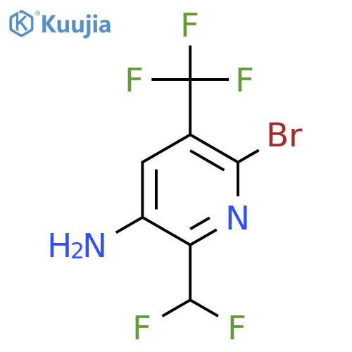3-Amino-6-bromo-2-(difluoromethyl)-5-(trifluoromethyl)pyridine structure