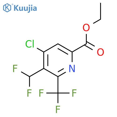Ethyl 4-chloro-3-(difluoromethyl)-2-(trifluoromethyl)pyridine-6-carboxylate structure