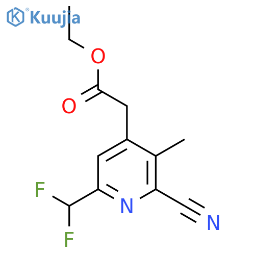 Ethyl 2-cyano-6-(difluoromethyl)-3-methylpyridine-4-acetate structure