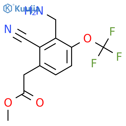 Methyl 3-aminomethyl-2-cyano-4-(trifluoromethoxy)phenylacetate structure