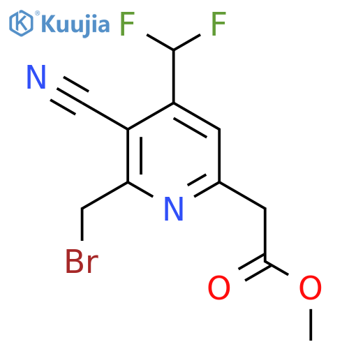 Methyl 2-(bromomethyl)-3-cyano-4-(difluoromethyl)pyridine-6-acetate structure