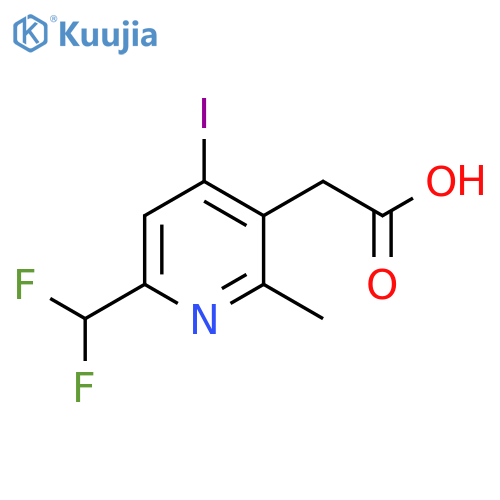6-(Difluoromethyl)-4-iodo-2-methylpyridine-3-acetic acid structure