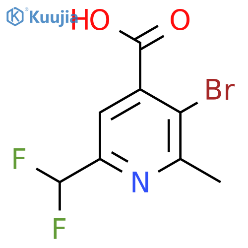 3-Bromo-6-(difluoromethyl)-2-methylpyridine-4-carboxylic acid structure