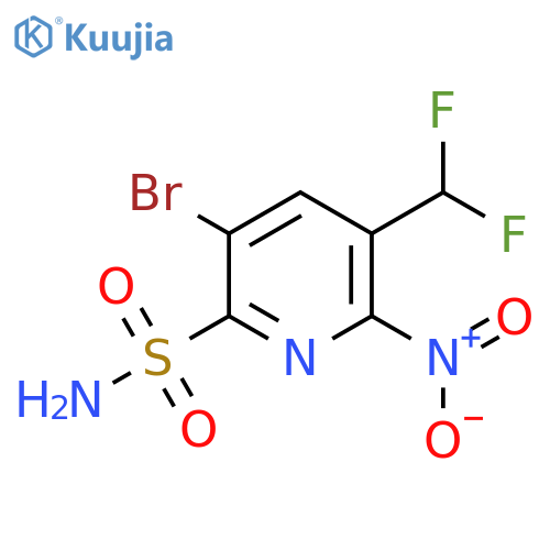 3-Bromo-5-(difluoromethyl)-6-nitropyridine-2-sulfonamide structure