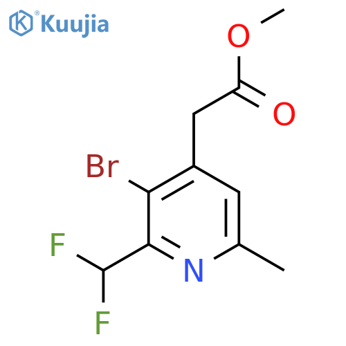 Methyl 3-bromo-2-(difluoromethyl)-6-methylpyridine-4-acetate structure