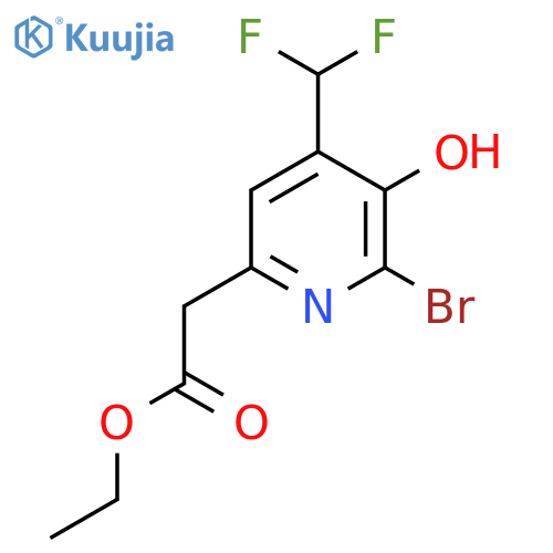 Ethyl 2-bromo-4-(difluoromethyl)-3-hydroxypyridine-6-acetate structure