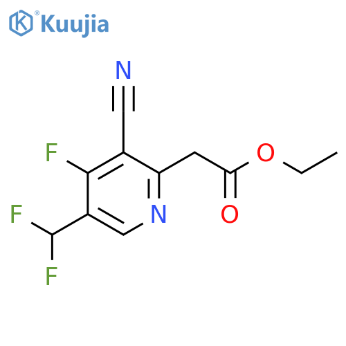 Ethyl 3-cyano-5-(difluoromethyl)-4-fluoropyridine-2-acetate structure