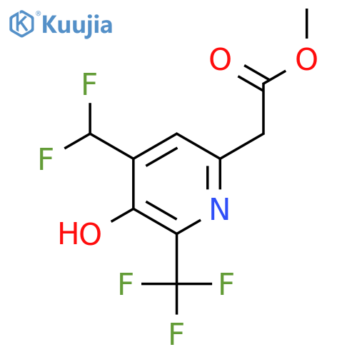 Methyl 4-(difluoromethyl)-3-hydroxy-2-(trifluoromethyl)pyridine-6-acetate structure