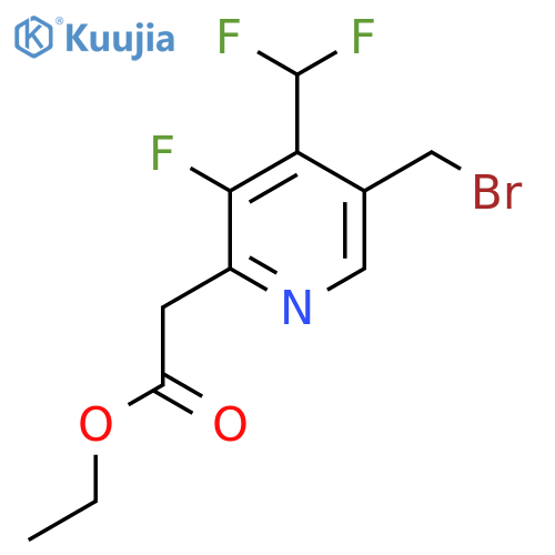 Ethyl 5-(bromomethyl)-4-(difluoromethyl)-3-fluoropyridine-2-acetate structure