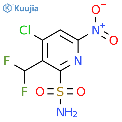 4-Chloro-3-(difluoromethyl)-6-nitropyridine-2-sulfonamide structure