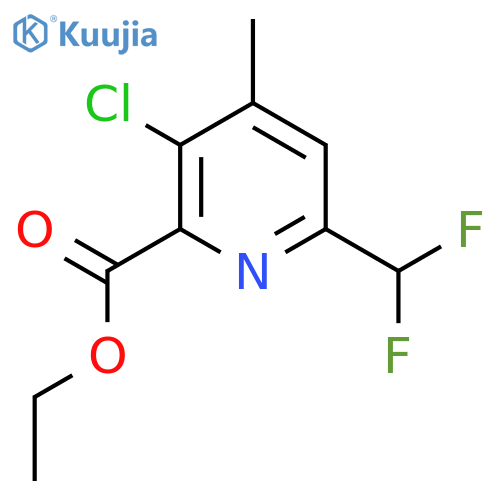 Ethyl 3-chloro-6-(difluoromethyl)-4-methylpyridine-2-carboxylate structure