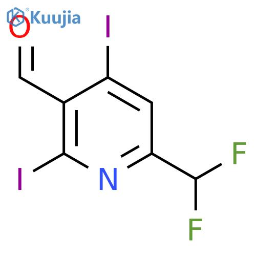 6-(Difluoromethyl)-2,4-diiodopyridine-3-carboxaldehyde structure