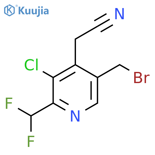 5-(Bromomethyl)-3-chloro-2-(difluoromethyl)pyridine-4-acetonitrile structure