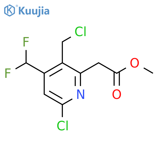 Methyl 6-chloro-3-(chloromethyl)-4-(difluoromethyl)pyridine-2-acetate structure