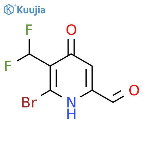 2-Bromo-3-(difluoromethyl)-4-hydroxypyridine-6-carboxaldehyde structure