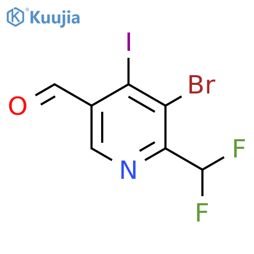 3-Bromo-2-(difluoromethyl)-4-iodopyridine-5-carboxaldehyde structure
