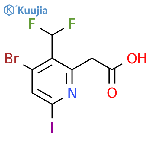 4-Bromo-3-(difluoromethyl)-6-iodopyridine-2-acetic acid structure