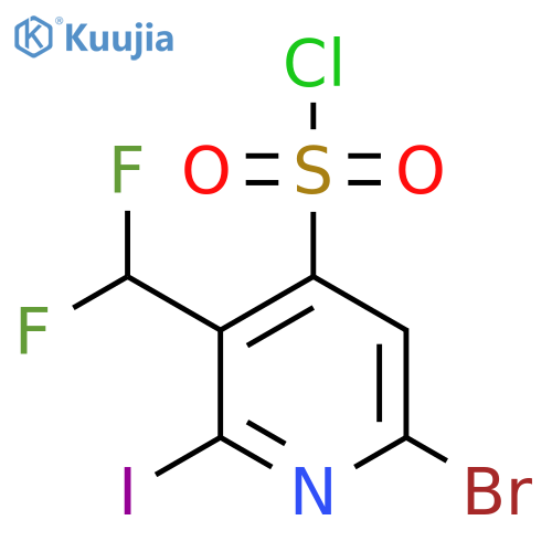 6-Bromo-3-(difluoromethyl)-2-iodopyridine-4-sulfonyl chloride structure