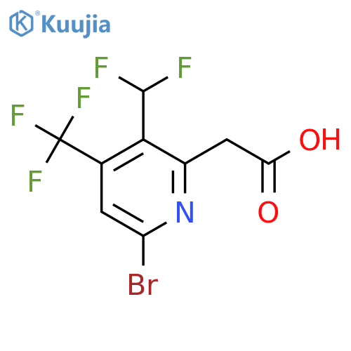 6-Bromo-3-(difluoromethyl)-4-(trifluoromethyl)pyridine-2-acetic acid structure