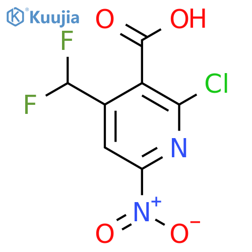2-Chloro-4-(difluoromethyl)-6-nitropyridine-3-carboxylic acid structure