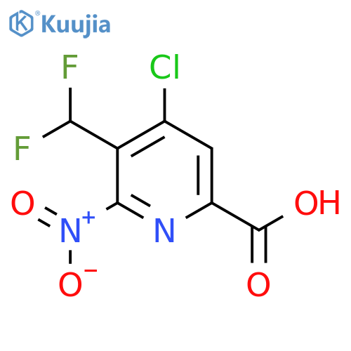 4-Chloro-3-(difluoromethyl)-2-nitropyridine-6-carboxylic acid structure