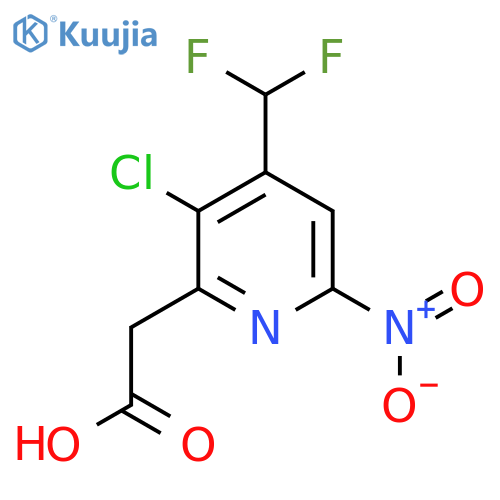 3-Chloro-4-(difluoromethyl)-6-nitropyridine-2-acetic acid structure