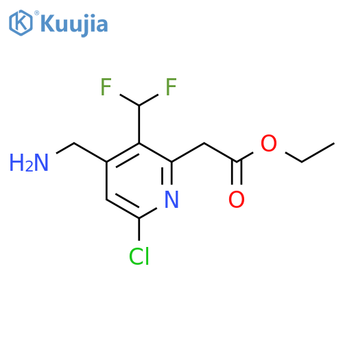 Ethyl 4-(aminomethyl)-6-chloro-3-(difluoromethyl)pyridine-2-acetate structure