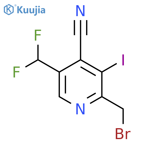 2-(Bromomethyl)-4-cyano-5-(difluoromethyl)-3-iodopyridine structure