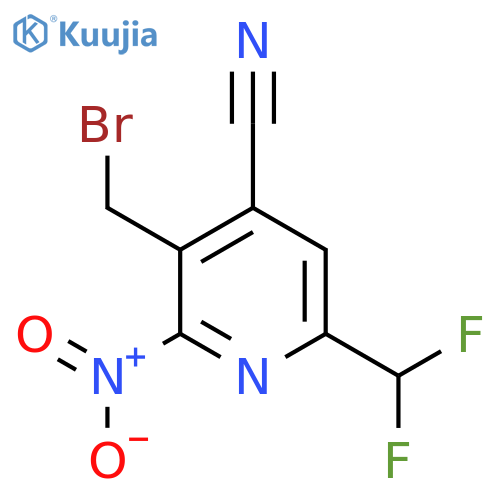 3-(Bromomethyl)-4-cyano-6-(difluoromethyl)-2-nitropyridine structure
