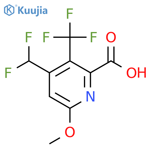 4-(Difluoromethyl)-6-methoxy-3-(trifluoromethyl)pyridine-2-carboxylic acid structure