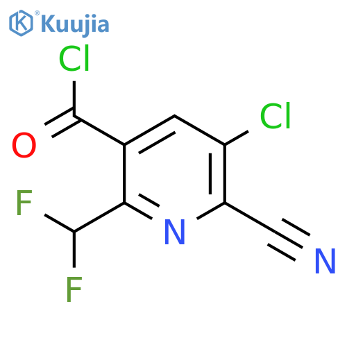 3-Chloro-2-cyano-6-(difluoromethyl)pyridine-5-carbonyl chloride structure
