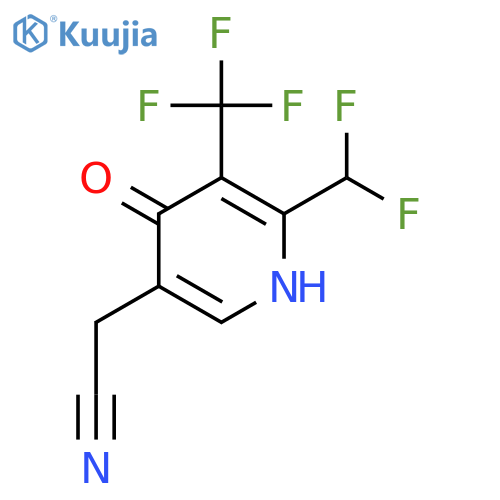 2-(Difluoromethyl)-4-hydroxy-3-(trifluoromethyl)pyridine-5-acetonitrile structure