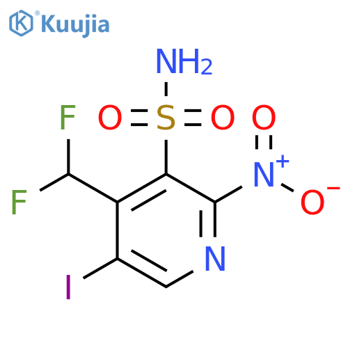 4-(Difluoromethyl)-5-iodo-2-nitropyridine-3-sulfonamide structure