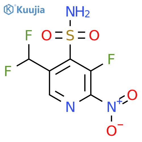 5-(Difluoromethyl)-3-fluoro-2-nitropyridine-4-sulfonamide structure