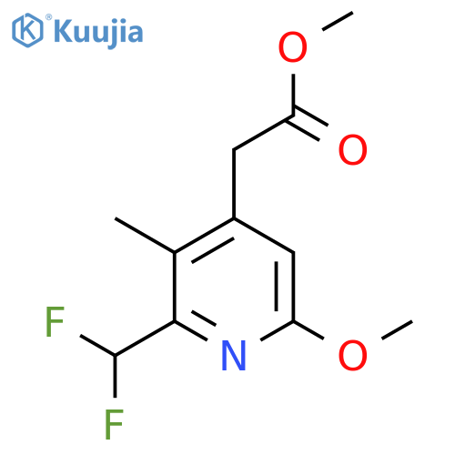 Methyl 2-(difluoromethyl)-6-methoxy-3-methylpyridine-4-acetate structure