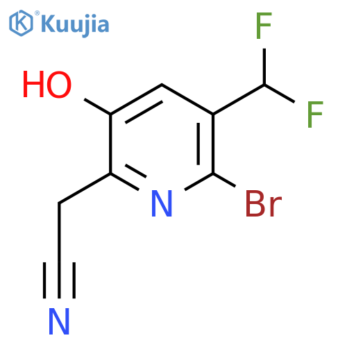 2-Bromo-3-(difluoromethyl)-5-hydroxypyridine-6-acetonitrile structure