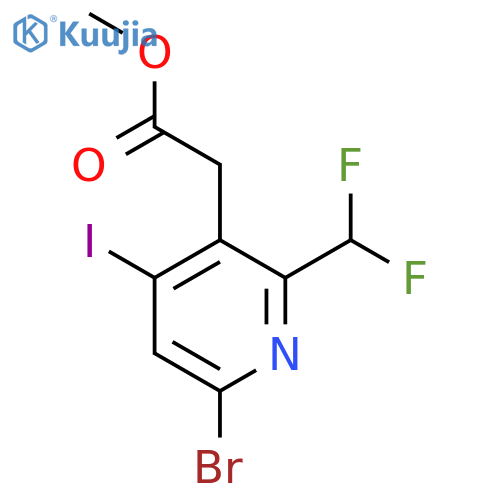 Methyl 6-bromo-2-(difluoromethyl)-4-iodopyridine-3-acetate structure