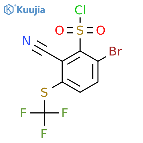 6-Bromo-2-cyano-3-(trifluoromethylthio)benzenesulfonyl chloride structure
