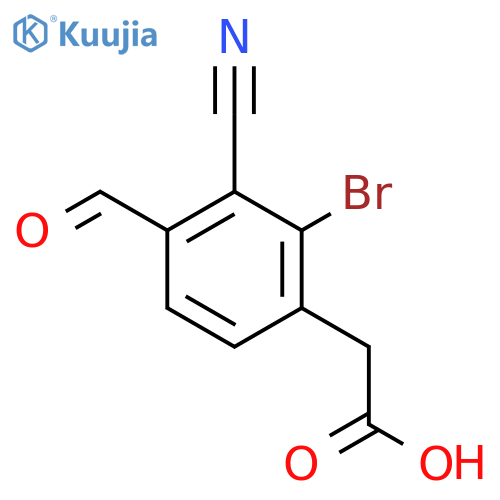 2-Bromo-3-cyano-4-formylphenylacetic acid structure
