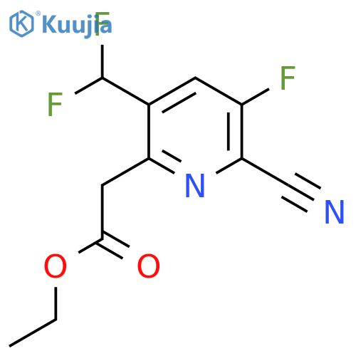 Ethyl 2-cyano-5-(difluoromethyl)-3-fluoropyridine-6-acetate structure