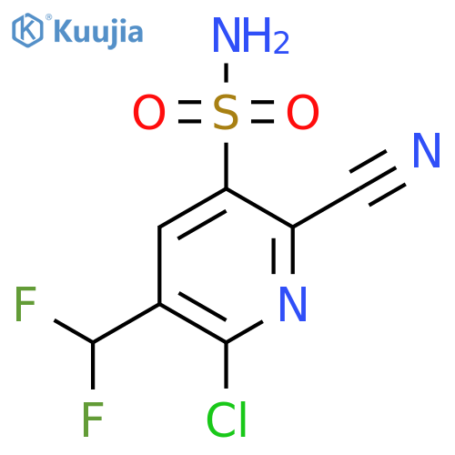 2-Chloro-6-cyano-3-(difluoromethyl)pyridine-5-sulfonamide structure